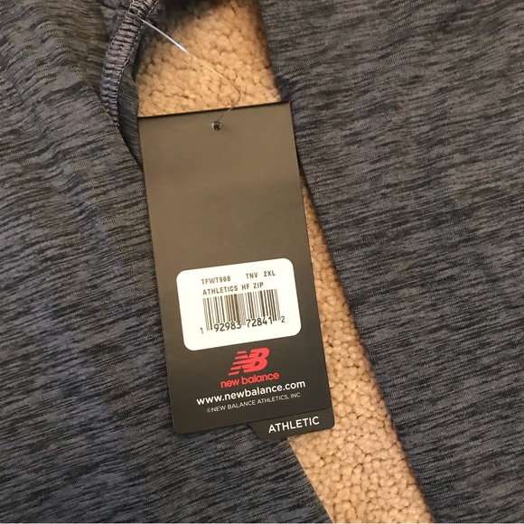 New Balance Athletic Pullover Quarter Zip NEW Womens Plus Size 2XL XXL Grey Navy - Picture 9 of 10